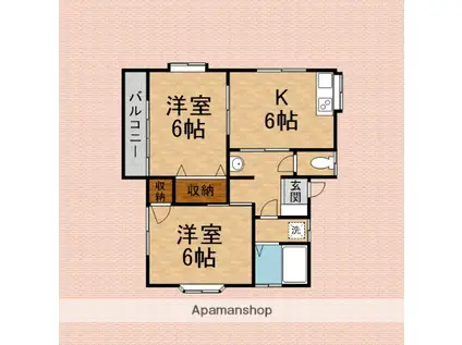 メゾンルピナス(2DK/2階)の間取り写真