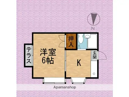 コーポ根岸台(1K/2階)の間取り写真