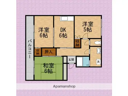 サンライズ根岸台(3DK/1階)の間取り写真