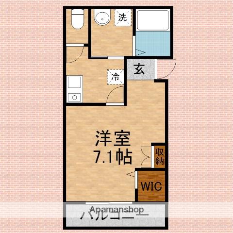プライムガーデン鶴瀬東(1K/2階)の間取り写真