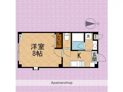 ジージックス朝霞(1K/2階)の間取り写真