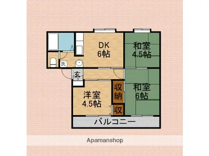 サンハイツ(3DK/2階)の間取り写真