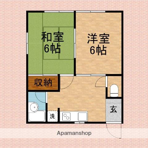 原コーポ(2DK/1階)の間取り写真