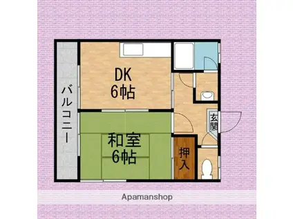 コーポ・シライ(1DK/2階)の間取り写真