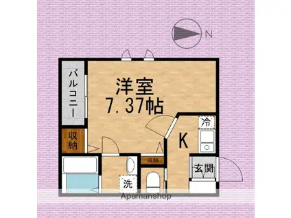 JHジェミニみずほ台(1K/2階)の間取り写真