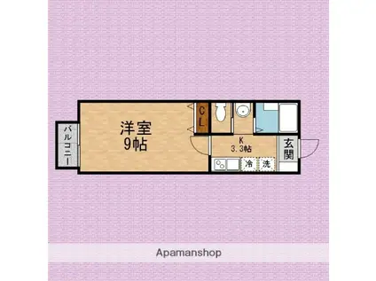 朋久レジデンス上福岡(1K/2階)の間取り写真