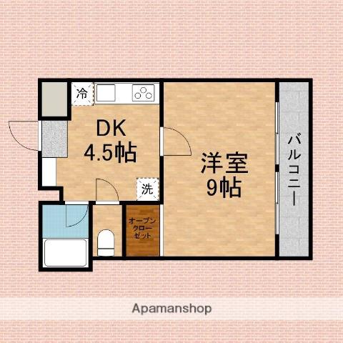 レヂオンス新所沢(1DK/2階)の間取り写真