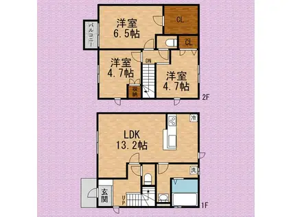 COMFORT北野(3LDK)の間取り写真