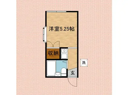 ベルシオン朝霞(1K/1階)の間取り写真