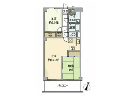 富士見マンションA棟(2LDK/2階)の間取り写真