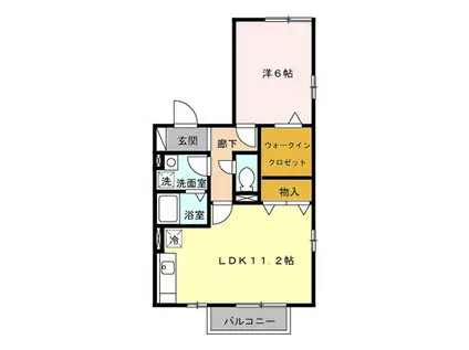 ラークヒルズ ⅠⅡ(1LDK/2階)の間取り写真