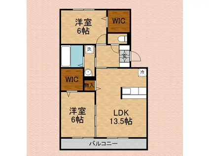 アステール(2LDK/3階)の間取り写真