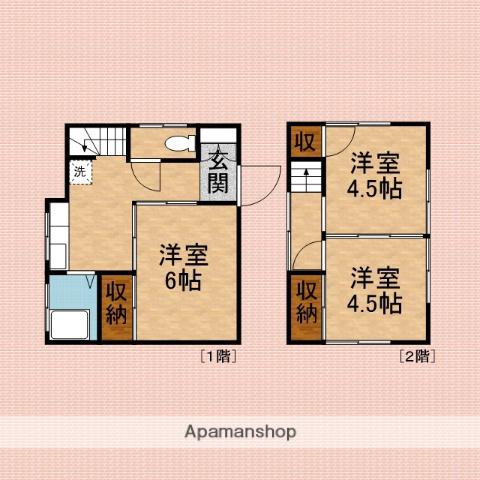 東武鉄道東上線 みずほ台駅 徒歩9分 2階建 築57年(3K)の間取り写真