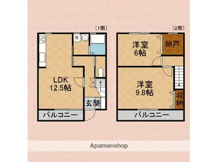 メゾンエモックⅡ(2LDK)の間取り写真