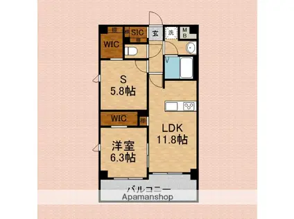 MIMOSA北朝霞(2LDK/1階)の間取り写真