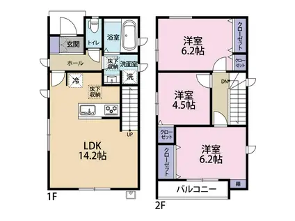 川越線 指扇駅 徒歩19分 2階建 築1年(3LDK)の間取り写真
