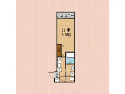 サニーグラース(1K/1階)の間取り写真