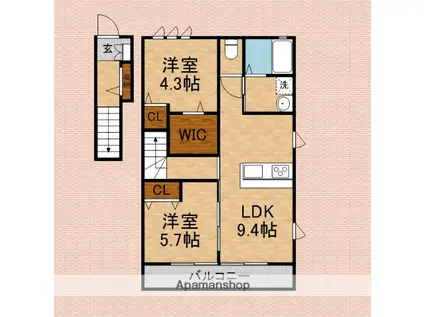 LE GRAND CHARIOⅡ(2LDK/2階)の間取り写真