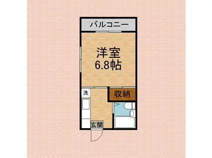 アップルパイ(1K/2階)の間取り写真