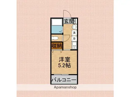 MELLAS新座Ⅱ(1K/2階)の間取り写真
