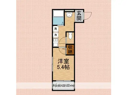 MELLAS新座Ⅱ(1K/1階)の間取り写真