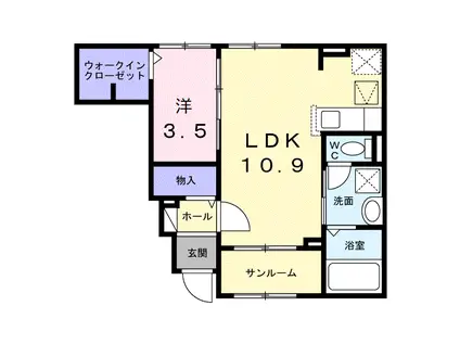 ベラヴィータ(1LDK/1階)の間取り写真