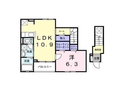 ベラヴィータ(1LDK/2階)の間取り写真