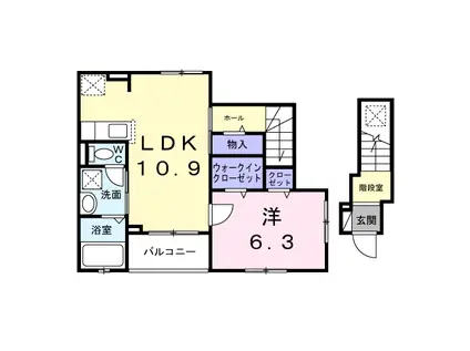 ベラヴィータ(1LDK/2階)の間取り写真