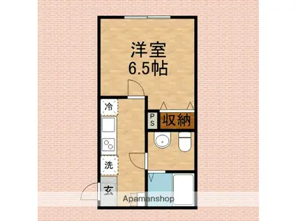 CRANE GARDEN鶴瀬(1K/2階)の間取り写真