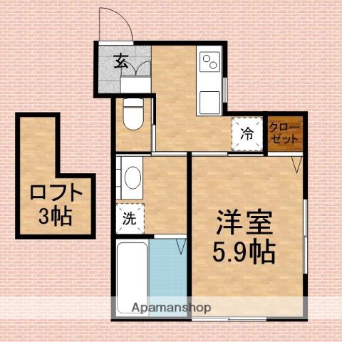 ふじみアプリコットガーデン2(1K/2階)の間取り写真