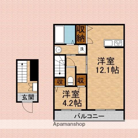 ハイムデポ(1LDK/1階)の間取り写真