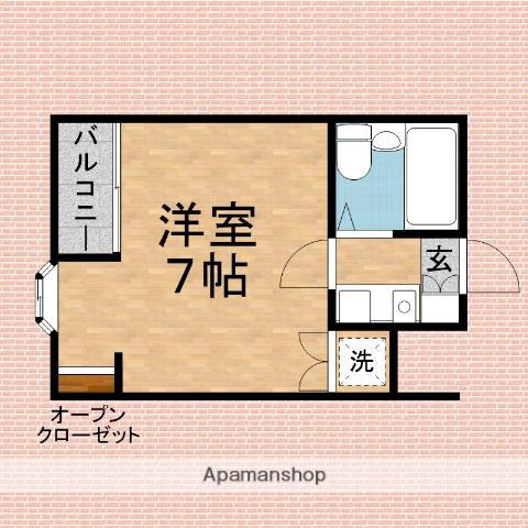 メーテルウィングB(ワンルーム/1階)の間取り写真