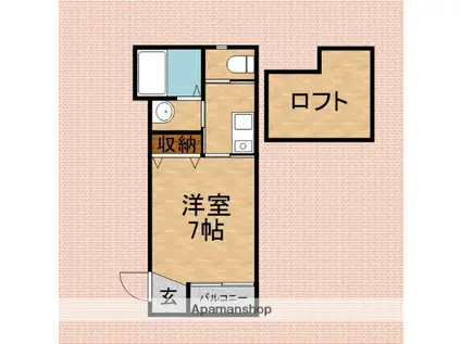 ラウレア上福岡3C(1K/1階)の間取り写真