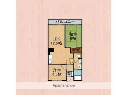 カーメル・Ⅰ(2LDK/1階)の間取り写真