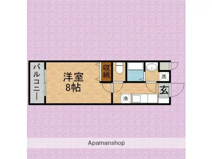 カンパーナ(1K/1階)の間取り写真