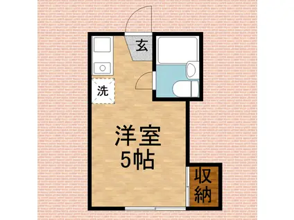 鶴瀬ホワイトハイツ(ワンルーム/1階)の間取り写真