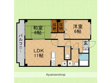 サングレース(2LDK/2階)の間取り写真