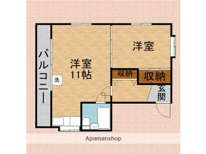 第2松栄ビル(1LDK/3階)の間取り写真