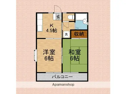 森田コーポ(2K/2階)の間取り写真