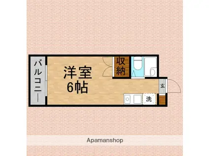 上福岡グリーンハイツ(1K/1階)の間取り写真