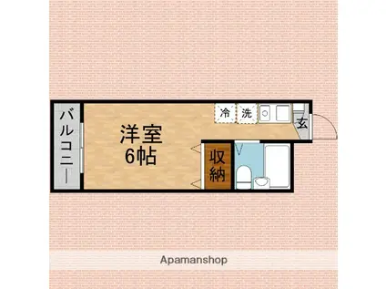 スターマンション(ワンルーム/2階)の間取り写真