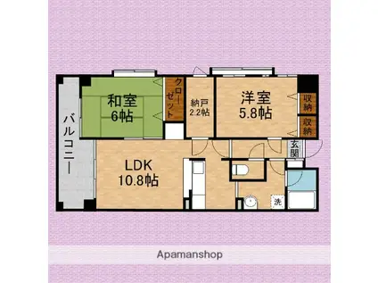 ヴェルパセオ(2SLDK/3階)の間取り写真