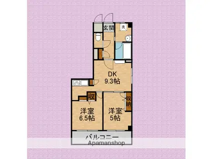 グレイスメイ(2DK/2階)の間取り写真