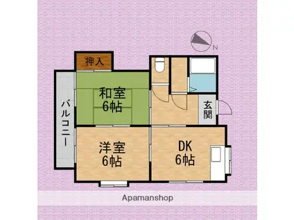 コーポ内田(2DK/2階)の間取り写真