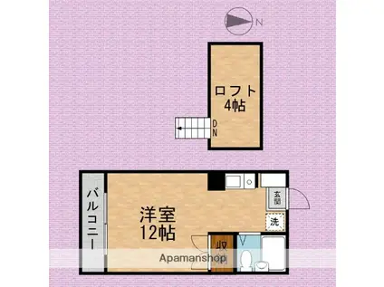 コーポ裕和(ワンルーム/1階)の間取り写真