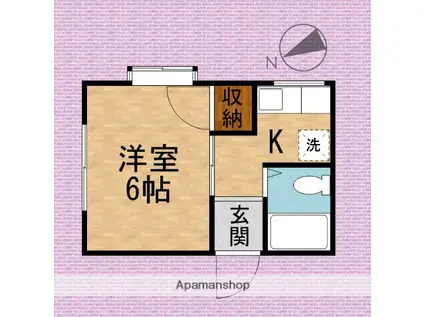 コーポAMI(1K/2階)の間取り写真