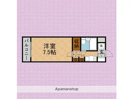 リバティパレス(1K/1階)の間取り写真