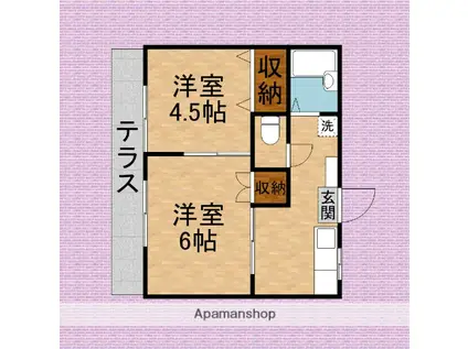 サマックス・シャローム(2K/1階)の間取り写真