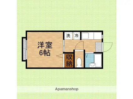 ボヌール(1K/1階)の間取り写真