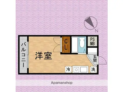 マエタハウス(ワンルーム/2階)の間取り写真